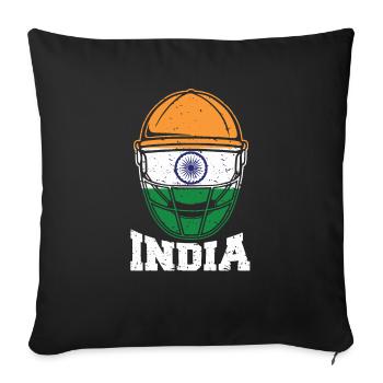 Conception de cricket en Inde: 2019 Indian International - Housse de coussin décorative 45 x 45 cm - noir - Devant