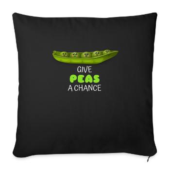 Give Peas A Chance Cute Pea Pun - Sofa pillowcase 17,3'' x 17,3'' (45 x 45 cm) - black - Front