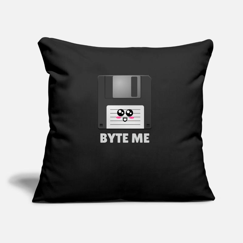 Byte Me Cute Diskette Pun Sofa pillowcase 17,3'' x 17,3'' (45 x 45 cm)