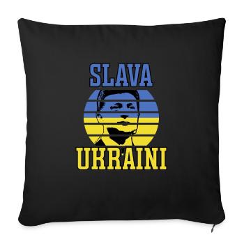 Slava Ukraini Zelensky Coucher de soleil - Housse de coussin décorative 45 x 45 cm - noir - Devant