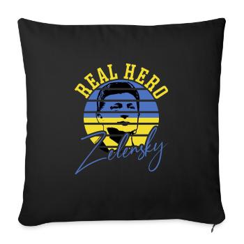 Véritable héros Zelensky - Housse de coussin décorative 45 x 45 cm - noir - Devant