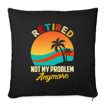 Locataire drôle de dicton, plus mon problème - Housse de coussin décorative 45 x 45 cm - noir - Devant