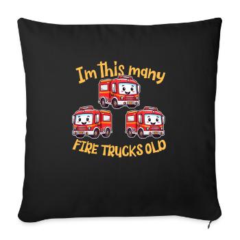 Camion de pompiers mignon - Je suis autant de camions de pompiers vieux - Housse de coussin décorative 45 x 45 cm - noir - Devant