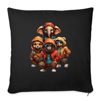 Wild Hip-Hop Party - Sofa pillowcase 17,3'' x 17,3'' (45 x 45 cm) - black - Front