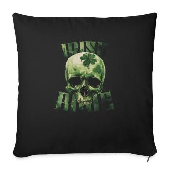 Os irlandais crâne vert Saint-Patrick - Housse de coussin décorative 45 x 45 cm - noir - Devant