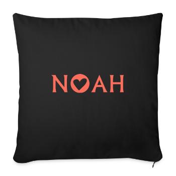 Noah - Sofakissenbezug 45 x 45 cm - Schwarz - Vorne