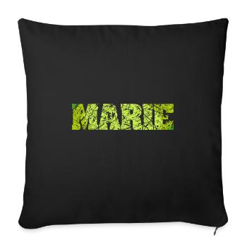 Marie Prénom féminin - Housse de coussin décorative 45 x 45 cm - noir - Devant