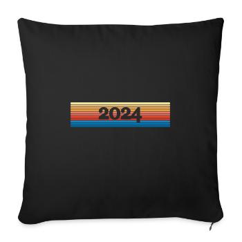 Year 2024 - Sofa pillowcase 17,3'' x 17,3'' (45 x 45 cm) - black - Front