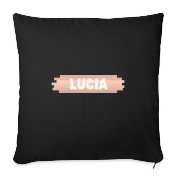 Lucia as a first name - Sofa pillowcase 17,3'' x 17,3'' (45 x 45 cm) - black - Front
