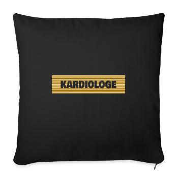 Gift for cardiologist - Sofa pillowcase 17,3'' x 17,3'' (45 x 45 cm) - black - Front