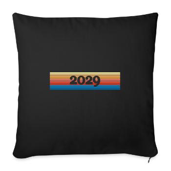 Year 2029 - Sofa pillowcase 17,3'' x 17,3'' (45 x 45 cm) - black - Front