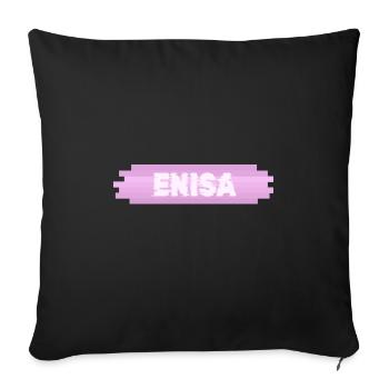 Woman's name Enisa - Sofa pillowcase 17,3'' x 17,3'' (45 x 45 cm) - black - Front