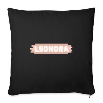 First name Leonora - Sofa pillowcase 17,3'' x 17,3'' (45 x 45 cm) - black - Front