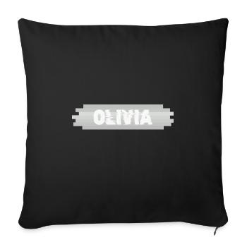 Olivia as a name - Sofa pillowcase 17,3'' x 17,3'' (45 x 45 cm) - black - Front
