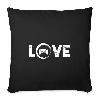 Sporty Hobby Leidenschaft Gaming - Sofakissenbezug 45 x 45 cm - Schwarz - Vorne