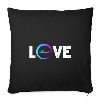 Sporty Hobby Leidenschaft Schwimmen - Sofakissenbezug 45 x 45 cm - Schwarz - Vorne