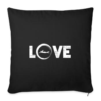 Sporty Hobby Leidenschaft Schwimmen - Sofakissenbezug 45 x 45 cm - Schwarz - Vorne