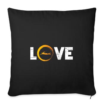 Sporty Hobby Leidenschaft Schwimmen - Sofakissenbezug 45 x 45 cm - Schwarz - Vorne