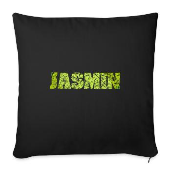 geschenkidee Geschenk Vorname Jasmin - Sofakissenbezug 45 x 45 cm - Schwarz - Vorne