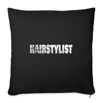 Coiffeur nommé - Housse de coussin décorative 45 x 45 cm - noir - Devant