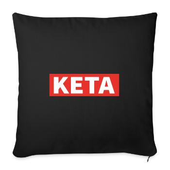 KETA Ketamin Drogen lustiges Party Geschenk - Sofakissenbezug 45 x 45 cm - Schwarz - Vorne