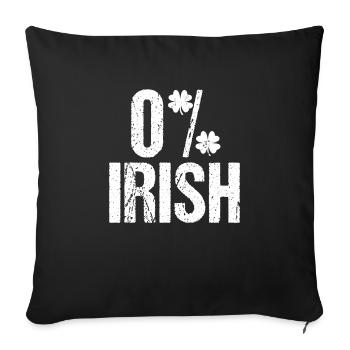 0% chemise irlandaise - cadeau de la Saint-Patrick - Housse de coussin décorative 45 x 45 cm - noir - Devant