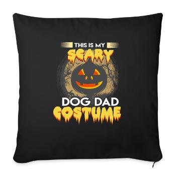 Scary Dog Dad Halloween Pumpkin Gift Shirt - Sofa pillowcase 17,3'' x 17,3'' (45 x 45 cm) - black - Front
