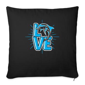 J'aime le cadeau de T-shirt de délivrance d'Orcas Orcas - Housse de coussin décorative 45 x 45 cm - noir - Devant