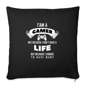 gamer - Sofakissenbezug 45 x 45 cm - Schwarz - Vorne