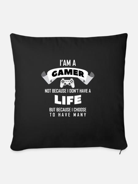 gamer - Sofakissenbezug 45 x 45 cm - Schwarz