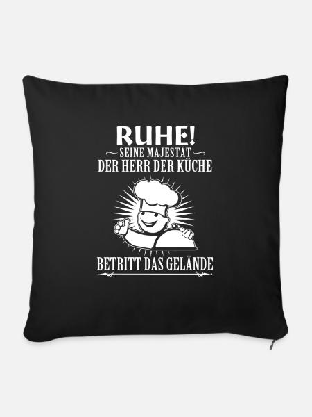 Der Herr der Küche - Geschenk - Sofakissenbezug 45 x 45 cm - Schwarz