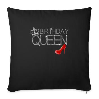 Anniversaire Queen Diamonds Heels Crown Queen - Housse de coussin décorative 45 x 45 cm - noir - Devant