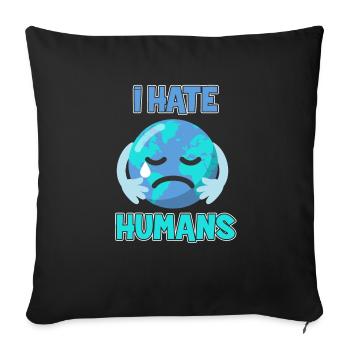 Sad World Earth Day - Housse de coussin décorative 45 x 45 cm - noir - Devant