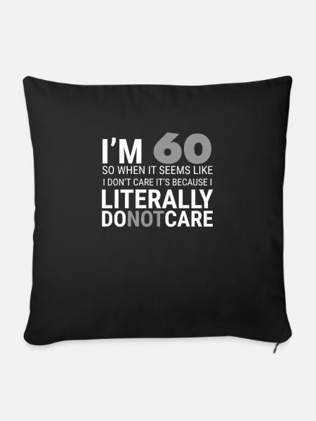 I'm 60 Years Old Birthday Gift - Sofa pillowcase 17,3'' x 17,3'' (45 x 45 cm) - black