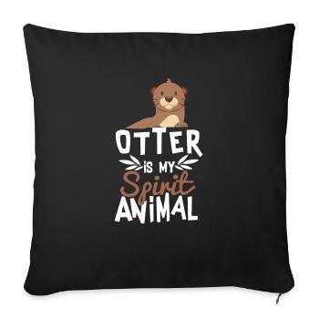 Otter is My Spirit Animal Cute T-Shirt - Sofa pillowcase 17,3'' x 17,3'' (45 x 45 cm) - black - Front