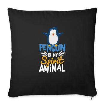Penguin is My Spirit Animal Cute T-Shirt - Sofa pillowcase 17,3'' x 17,3'' (45 x 45 cm) - black - Front