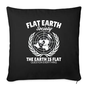 Terre plate Astrologie Terre plate Terre - Housse de coussin décorative 45 x 45 cm - noir - Devant