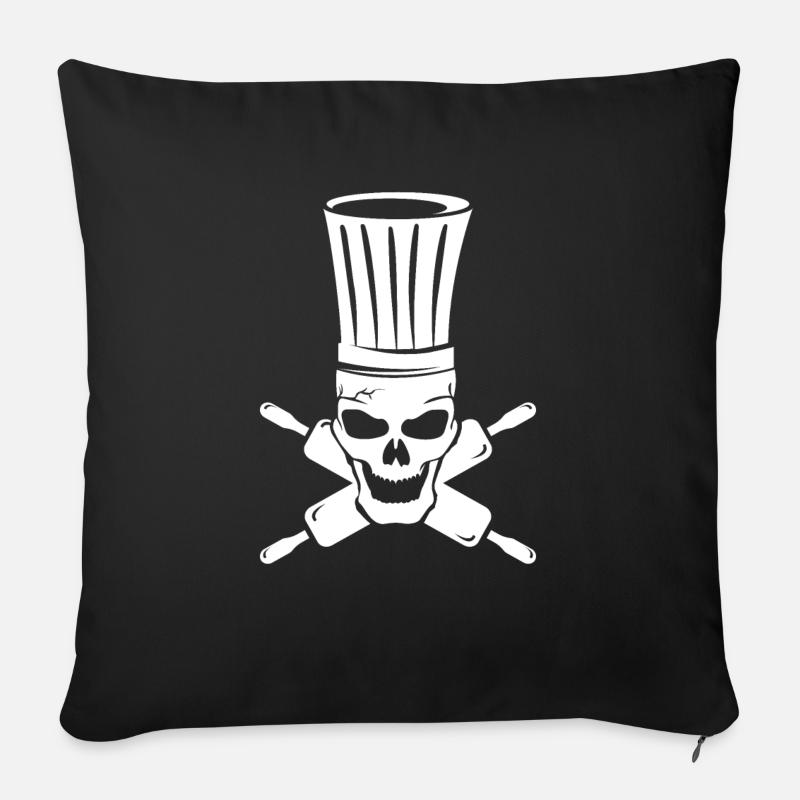 Küche kochen Piraten - Sofakissenbezug 45 x 45 cm - Schwarz