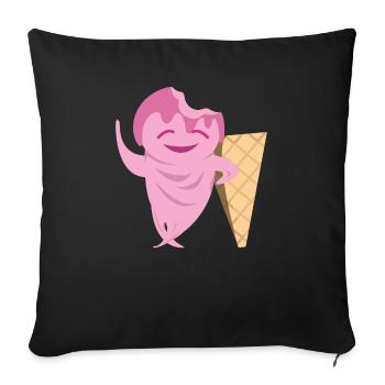 Drôle de crème glacée - Housse de coussin décorative 45 x 45 cm - noir - Devant