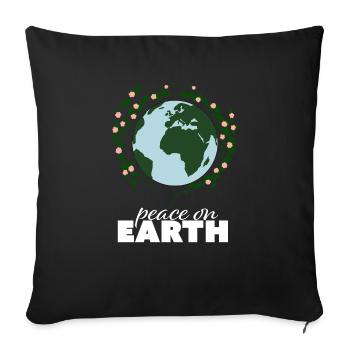 Paix sur terre, paix, liberté, idée de cadeau - Housse de coussin décorative 45 x 45 cm - noir - Devant