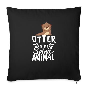 Cute Otter Is My Spirit Animal Funny Animal Quote - Sofa pillowcase 17,3'' x 17,3'' (45 x 45 cm) - black - Front