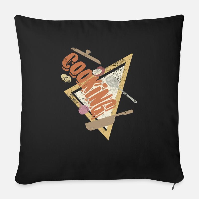 Chef cuisinier chef cuisine passion cadeau - Housse de coussin décorative 45 x 45 cm - noir