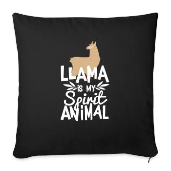Lama mignon est mon animal T-shirt drôle d'animal - Housse de coussin décorative 45 x 45 cm - noir - Devant