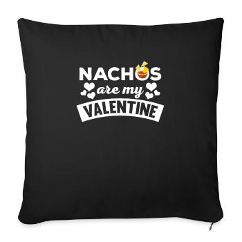 Cool Nachos Are My Valentine T-Shirt - Sofa pillowcase 17,3'' x 17,3'' (45 x 45 cm) - black - Front