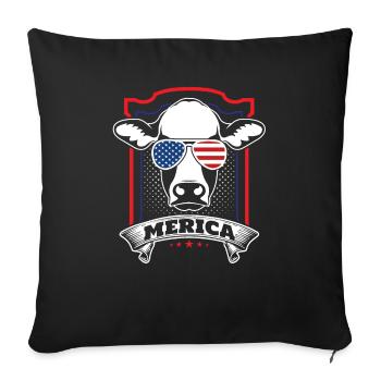 Amerikanische Patriot-Kuh - Sofakissenbezug 45 x 45 cm - Schwarz - Vorne