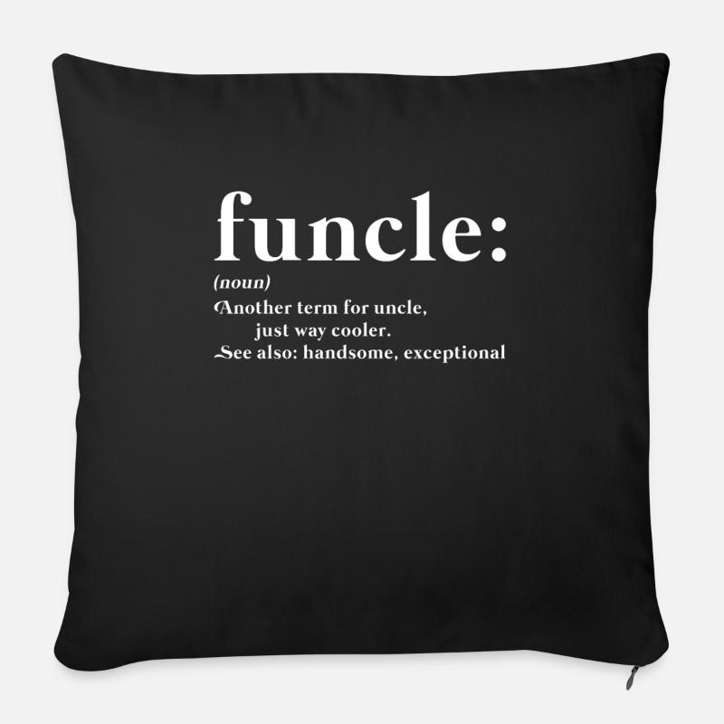 Onkel Geschenk Funcel Uncle shirt - Sofakissenbezug 45 x 45 cm - Schwarz