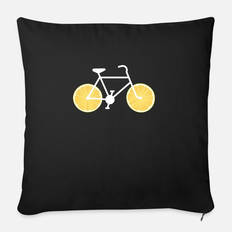 Lemon bicycle lemon bicycle tire gift - Sofa pillowcase 17,3'' x 17,3'' (45 x 45 cm) - black