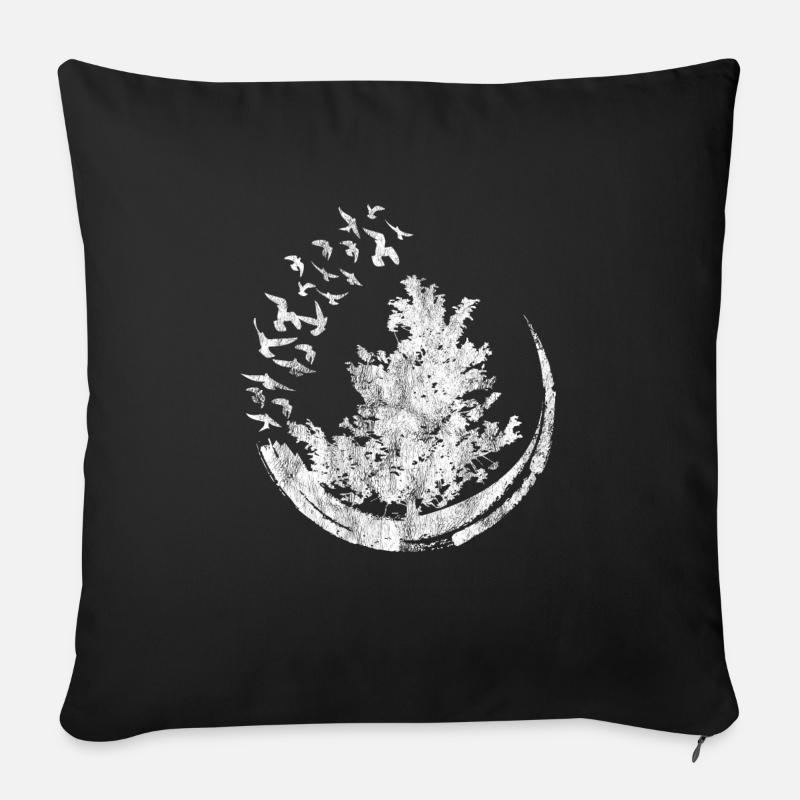 Bonsai Gärtner Bonsai Baum Shirt Geschenk Vögel - Sofakissenbezug 45 x 45 cm - Schwarz