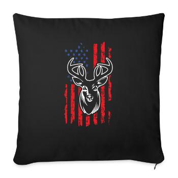 Hunting Deer - Sofa pillowcase 17,3'' x 17,3'' (45 x 45 cm) - black - Front