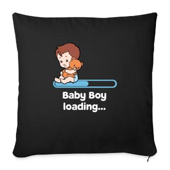Bébé Bébé Ventre Grossesse Parent Enceinte - Housse de coussin décorative 45 x 45 cm - noir - Devant